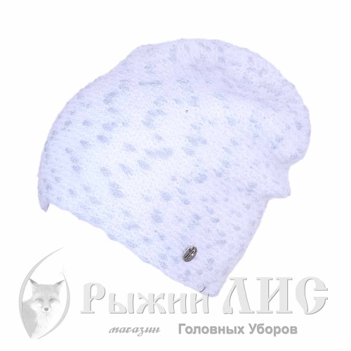 Шапка вязаная женская "Жасмин" (6997-3, своб., белый)
