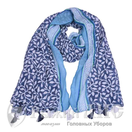 Палантин женский "Веточка" (6329-3, 90/180, синий)