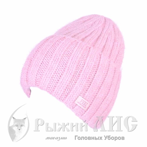 Шапка вязаная женская "Лоуренс" (6639-2, своб., пудра)