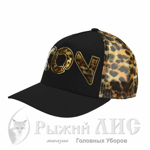 Бейсболка-пятиклинка женская "Роскошь" (5932-4, 56-58, черный)