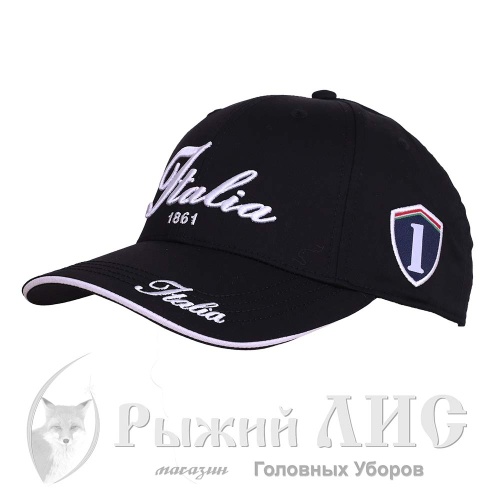 Бейсболка унисекс "Италия" (5534-3, 57-59, черный)