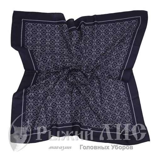 Платок женский "LOEWE" (6812-2, 90/90, черный/белый)