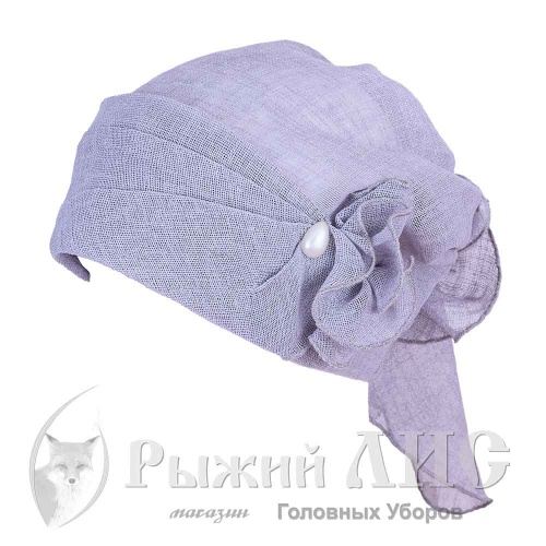 Бандана женская "Цветок" (6411-3, своб., серый светлый)