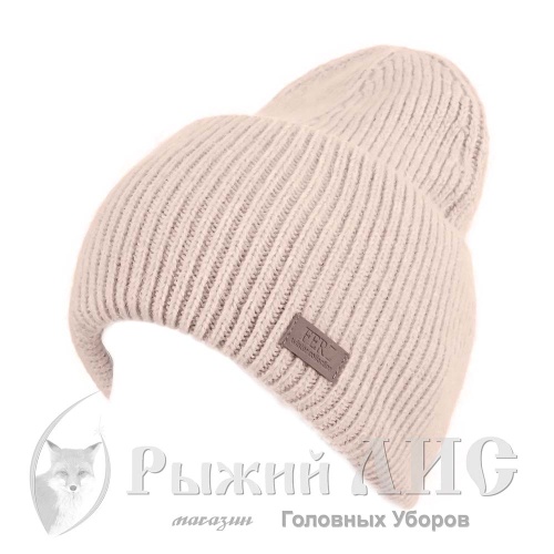 Шапка вязаная женская "Норвегия" (4942-7, своб., пудра)