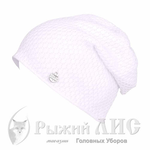 Шапка вязаная женская "Лила" (6757-5, своб., белый)