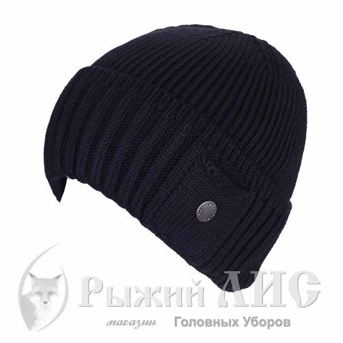 Шапка вязаная с отворотом мужская "Лео"