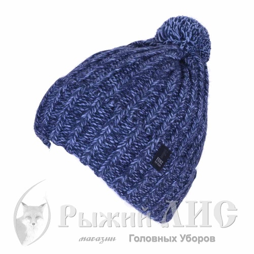 Шапка вязаная с отворотом мужская "Гарри" (7030-3, своб., джинс)