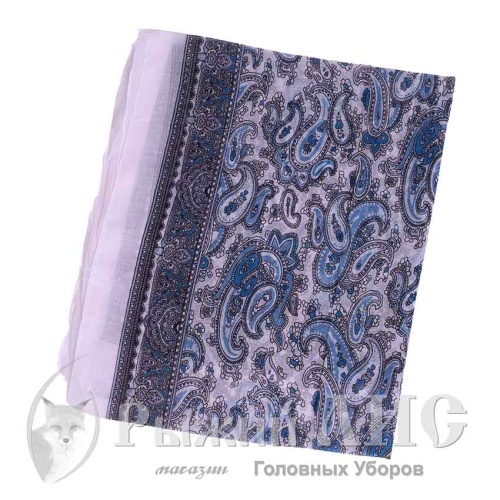 Палантин женский "Огурцы" (6810-11, 80/180, голубой/белый)