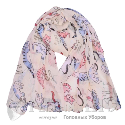 Палантин женский "Киска" (6234-6, 80/180, желтый светлый)