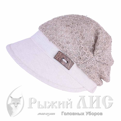 Бандана с козырьком женская "Ника" (6465-1, 56-58, лен)