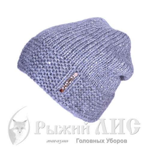 Шапка вязаная женская "Лорен" (6957-1, 56-58, серебро)