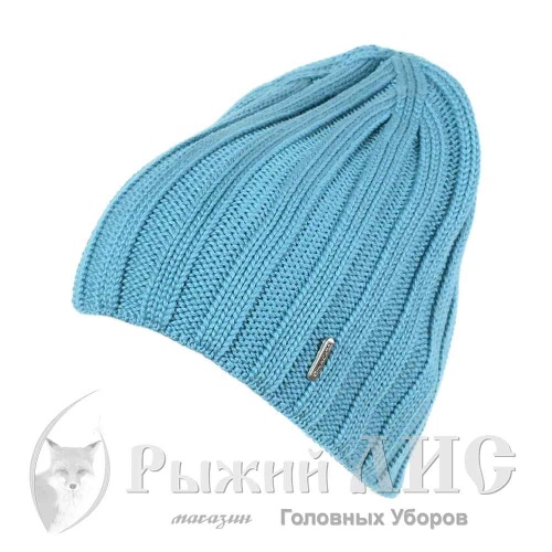 Шапка вязаная женская "Краш" (5831-1, своб., голубой яркий)