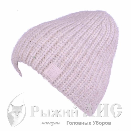 Шапка вязаная женская "Шотландия" (6492-1, своб., бежевый светлый)