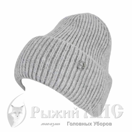 Шапка вязаная женская "Мони" (6024-3, 55-57, серый светлый)