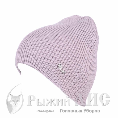 Шапка вязаная женская "Дорожка" (5423-4, своб., пудра)