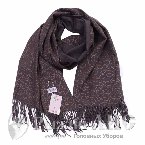 Палантин женский "Вензеля" (6975-1, 70/180, кофе-золото)