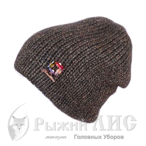 Шапка вязаная женская "Мисс" (6584-1, своб., хаки/бронза)