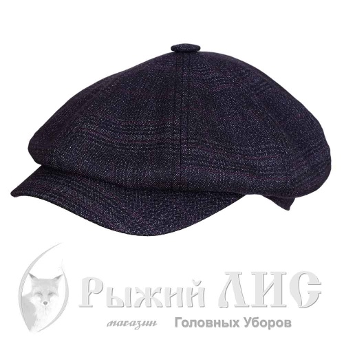 Кепка-восьмиклинка мужская "Хулиганка" (6761-1, 56, черный/бордо)