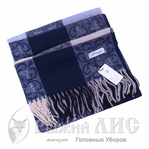 Палантин женский "Плед" (7011-2, 70/180, джинс)