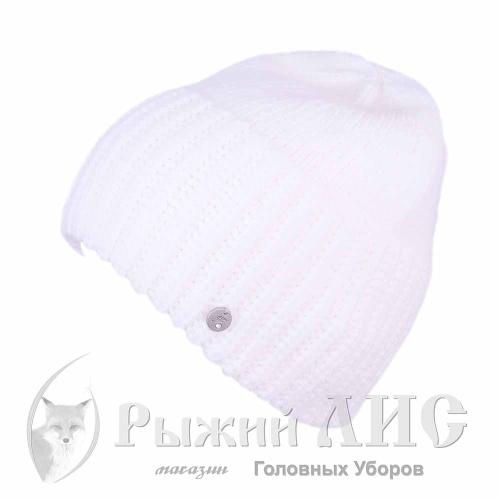 Шапка вязаная женская "Амалия" (6558-2, своб., белый)