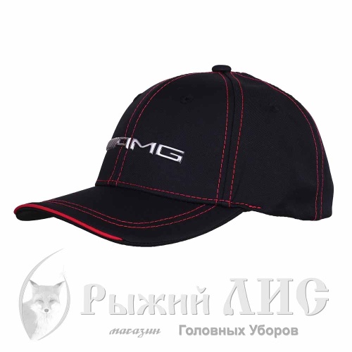 Бейсболка мужская "Мерседес" (6838-2, 57-59, черный/красный)