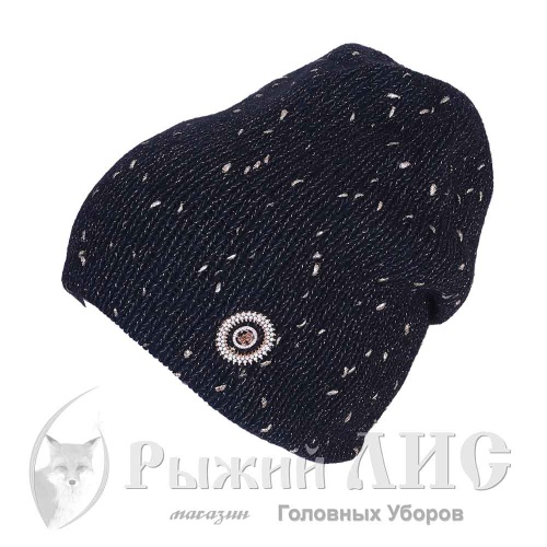Шапка вязаная женская "Элиза" (6583-6, своб., черный)