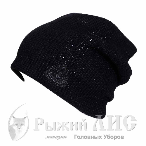 Шапка трикотажная женская "Шанель" (6755-3, своб., черный)