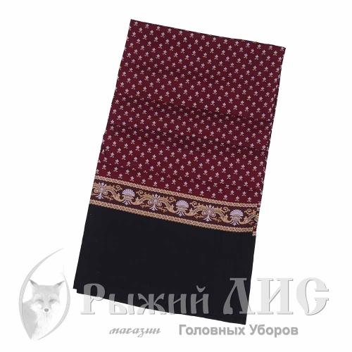 Кашне мужское "Корона" (6827-1, 27/125, бордо/черный)