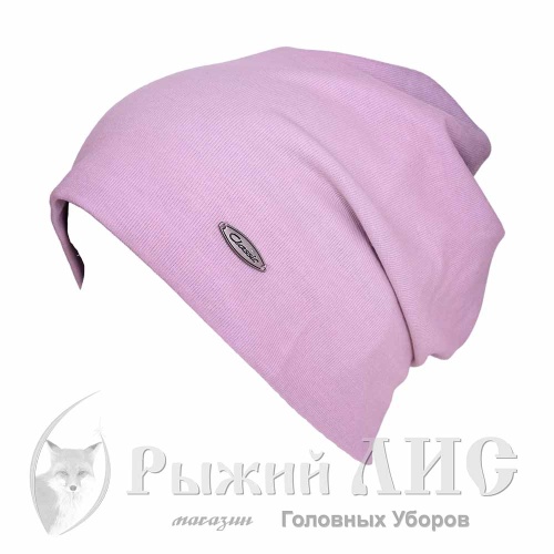 Шапка трикотажная женская "Радужный" (6805-1, своб., розовая пудра)