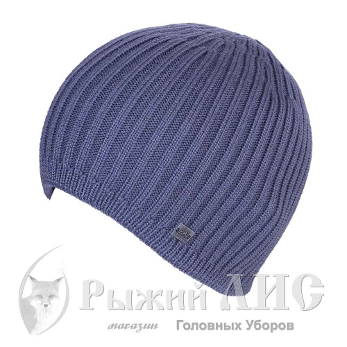 Шапка вязаная мужская "Зак 1" (3708-3, 55-58, деним вареный)