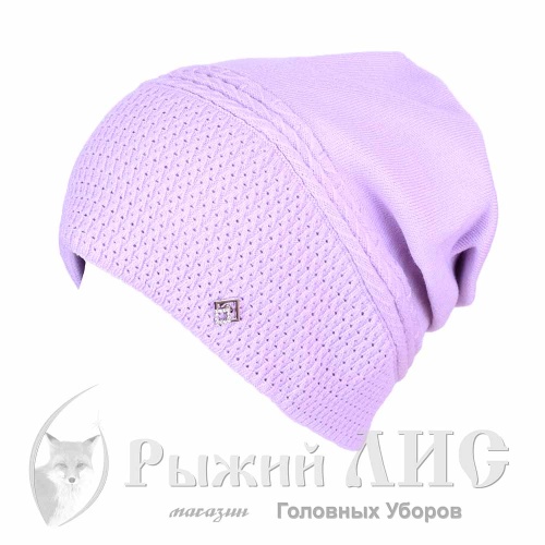 Шапка вязаная женская "Мила" (6740-1, своб., сирень)