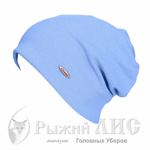 Шапка трикотажная женская "Тайна" (6804-1, своб., голубой)