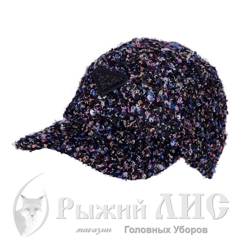 Бейсболка женская "Мода" (6686-1, 55-57, черный меланж)