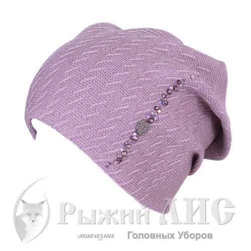 Шапка вязаная женская "Лавиоса" (6736-2, своб., лиловая пудра)