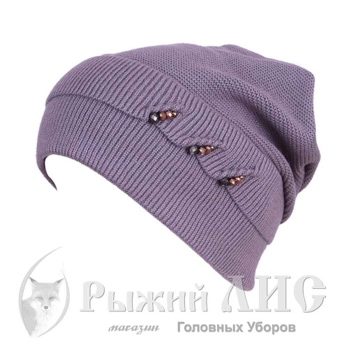 Шапка вязаная женская "Симона" (6226-5, своб., кофе)