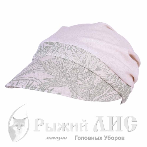 Бандана с козырьком женская "Листва" (6412-2, своб., лен)