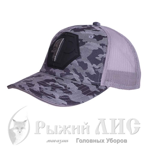 Бейсболка-пятиклинка мужская "Череп" (6326-4, 57-59, серый)