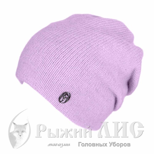 Шапка вязаная женская "Гармония" (7028-1, своб., пудра)