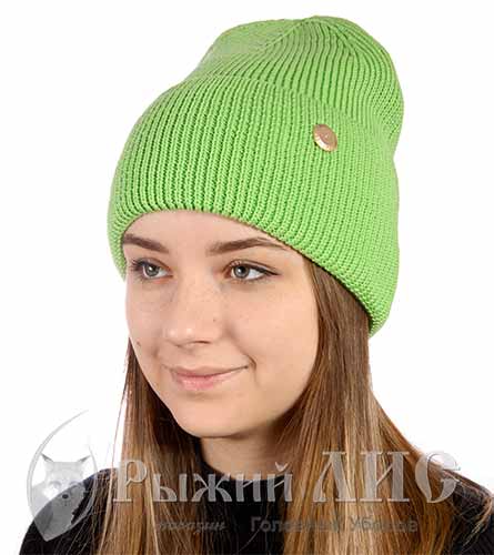Шапка вязаная с отворотом женская "Бэлла"