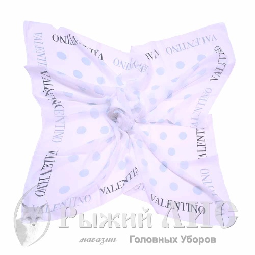 Платок женский "Valentino" (6588-2, 95/95, белый/мята)