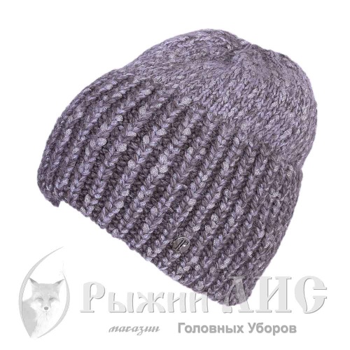 Шапка вязаная женская "Николь" (6998-1, своб., коричневый светлый)