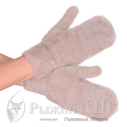 Варежки женские "Травка" (5744-10, своб., бежевый)