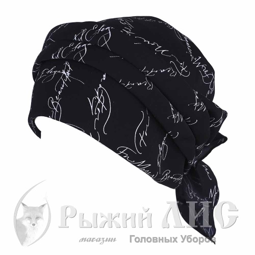 Бандана женская "Росчерк" (6434-2, своб., черный)