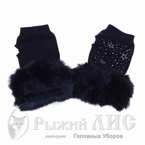 Митенки женские "Звезды" (6970-1, своб., черный)