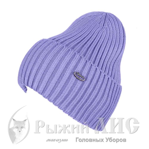 Шапка вязаная с отворотом женская "Забава"