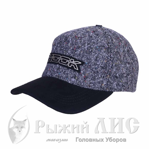 Бейсболка-пятиклинка мужская "Цвет" (6986-1, 57-59, серый/черный)