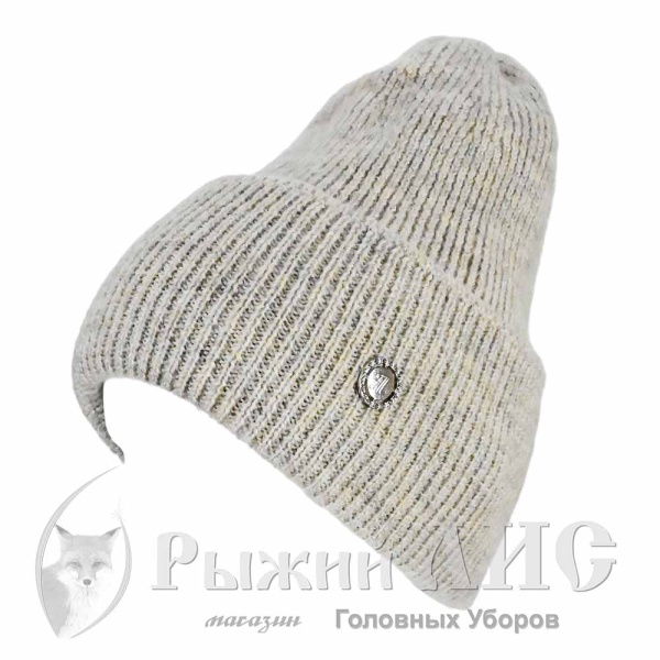 Шапка вязаная женская "Глория" (6028-1, своб., бежевый)