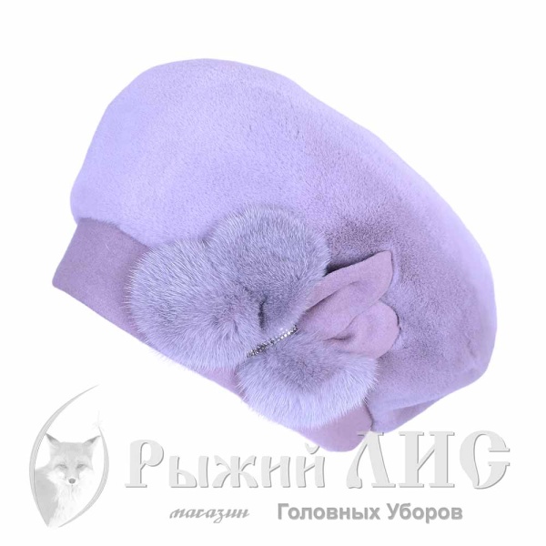Берет объемный женский "Норка" (6966-1, своб., капучино)