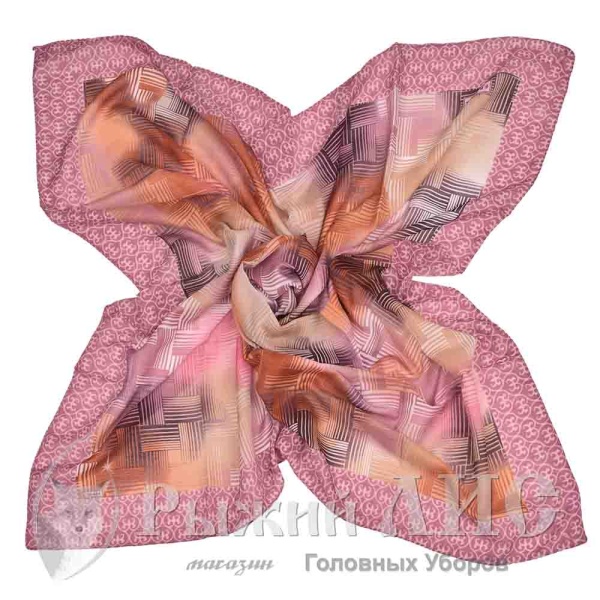 Платок женский "Штрихи" (5823-8, 95/95, брусника)