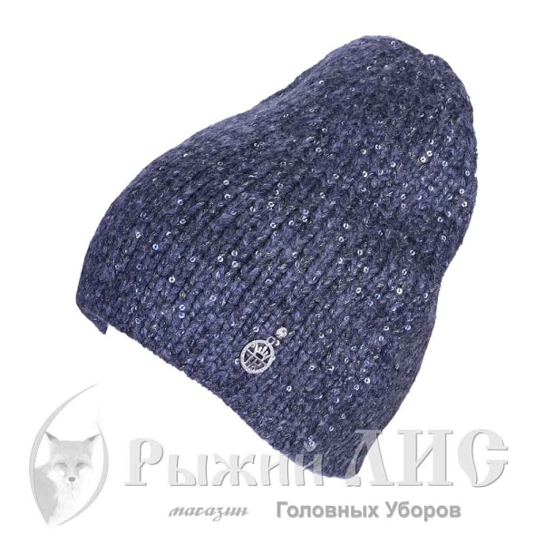 Шапка вязаная женская "Яника" (6954-1, своб., черный)